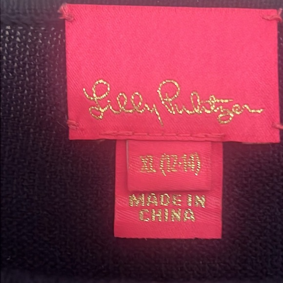 Lilly Pulitzer Girls Ramona Fringe Sweater in Navy Size XL (14-16) - Picture 3 of 9